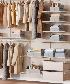 Alternative view of Homsorout Closet Organizers Bins 6 Packs - Large Closet Shelf Organizer with Handles. Fabric Trapezoid Storage Bins. Collapsible Storage Cubes for Clothes. Towels. Light Gray