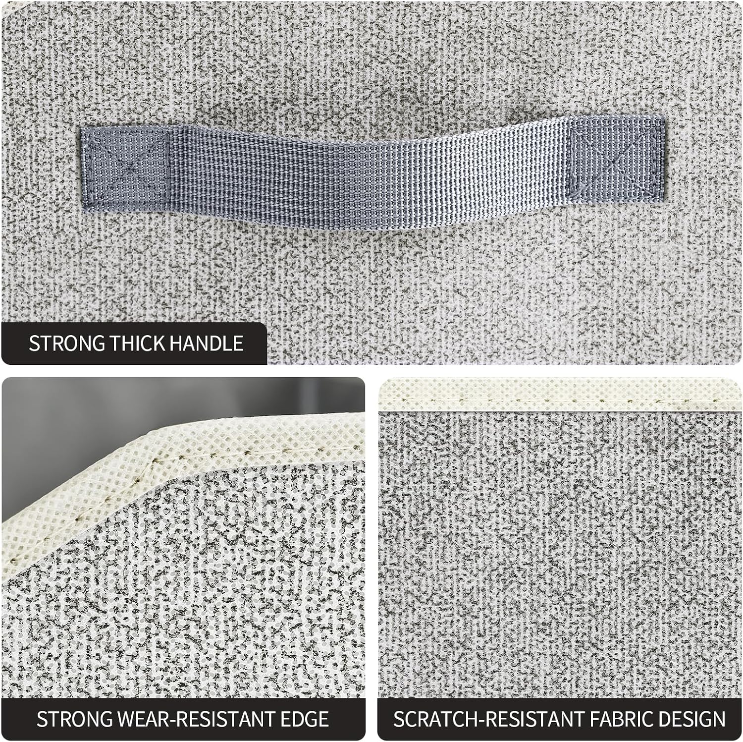Homsorout Closet Organizers Bins 6 Packs - Large Closet Shelf Organizer with Handles. Fabric Trapezoid Storage Bins. Collapsible Storage Cubes for Clothes. Towels. Light Gray - Image 7